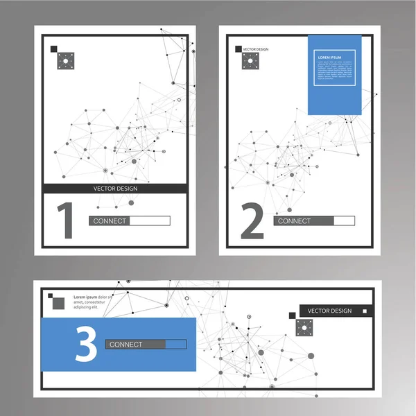 カバーブックは、任意の目的のための素晴らしいデザイン、ドットを接続します。ベクターデザインのバナー。ベクトル抽象的背景。通信網だ。ラインアートスタイル。コンセプトポスターデザインテンプレート — ストックベクタ