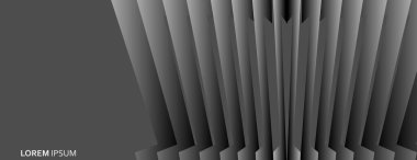 Gri arka planda soyut geometrik gümüş metal şablonu. Soyut konsept tasarımı. Modern doku. Vektör illüstrasyonu