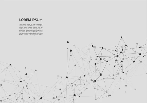 Puntini di sfondo grafici grigi con connessioni per il tuo design. Illustrazione vettoriale — Vettoriale Stock