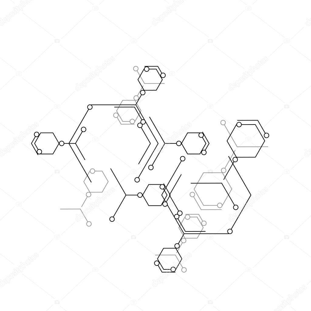 Molecular structure. Vector illustration icon. Design element. Biology science background.
