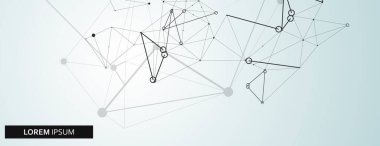 Gelecekteki sosyal teknik ve mikrobiyoloji dokusu. Pankartta vektör bağlantısı şekilleri. Herhangi bir amaç için tasarla