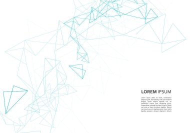 Modern ağ bağlantısı. Soyut teknoloji tasarımı. Kablosuz iletişim. Mavi geometrik arka plan. Modern şekil konsepti. Sosyal ağ