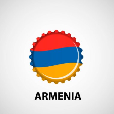 Beyaz arka planda bayrak kapağı. Ermenistan bayrağı. Soyut izole vektör çizimi