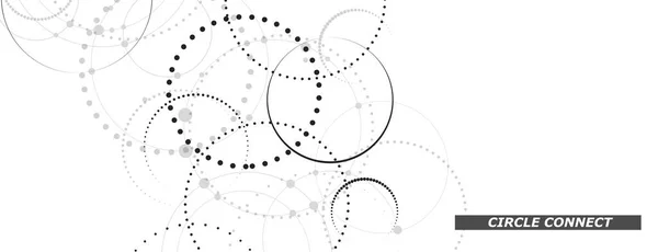 Abstrakt ansluta prickig cirkel för dekoration design. Vektorillustration. Vektormönster. Abstrakt geometrisk bakgrund. Teknisk bakgrund. Internetteknik — Stock vektor