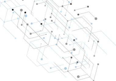Altıgen teknolojisi beyaz arka planda modern tarzda bağlanıyor. İnternet bağlantısı ağı yüksek dijital teknoloji. Soyut arka plan teknolojisi grafik tasarımı. Vektör şablonu