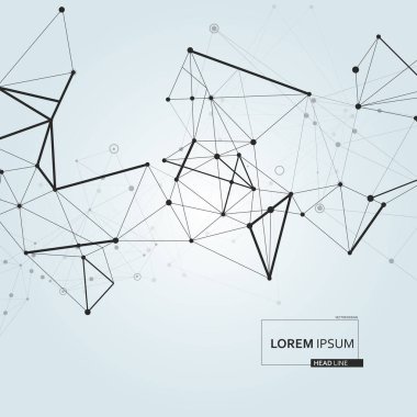 Ağ şablonu teknolojisi, biyoloji ve kimya tasarımı. Molekül ve iletişim bağlantısı arkaplanı