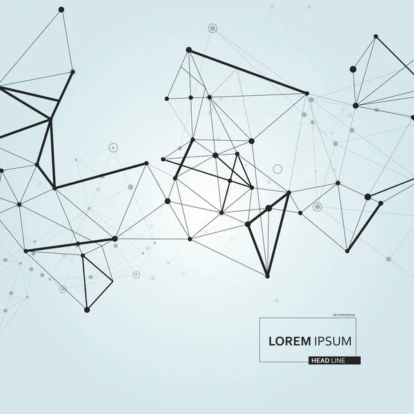 Ağ şablonu teknolojisi, biyoloji ve kimya tasarımı. Molekül ve iletişim bağlantısı arkaplanı