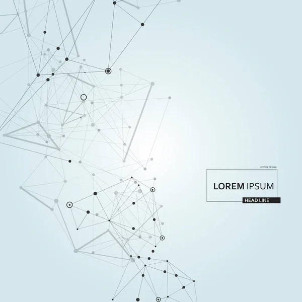 Polygonal background, technology design. Global atom illustration. Vector network lines — Stock Vector