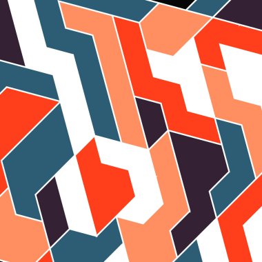 Vektör geometrik dijital konsept şekilleri. Geometrik duvar kağıdı şablonu retro renkte. Malzeme tasarımı arkaplanı. Kartvizit düzeni