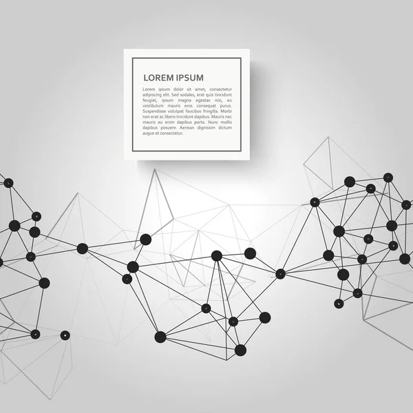 Illustration med sammansatt vektormolekyl. Organisk form — Stock vektor