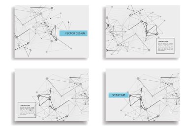 Web tasarımı için desen. Poster tasarım şablonu. Web sayfası şablonu. Dijital bilim teknolojisi konsepti. Vektör paneli şablonu