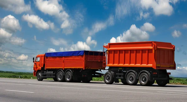 Container on the big highway. — Stock Photo, Image