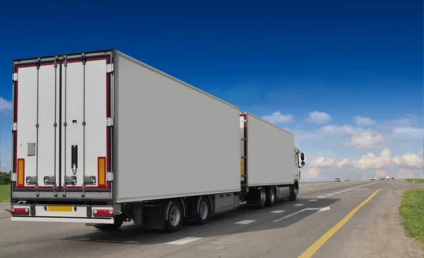 Container on the big highway. transport loads — Stock Photo, Image