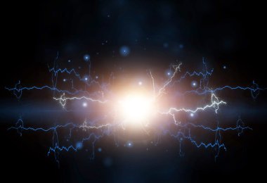 soyut elektrik etkisi. siyah bir arka plan üzerinde flash