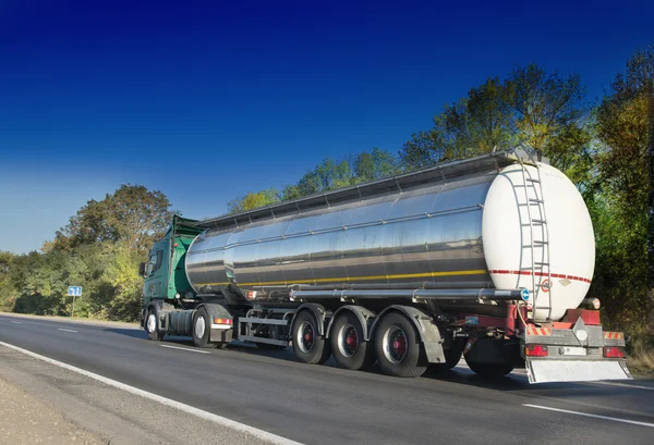 Gas tanker on the road Stock Image