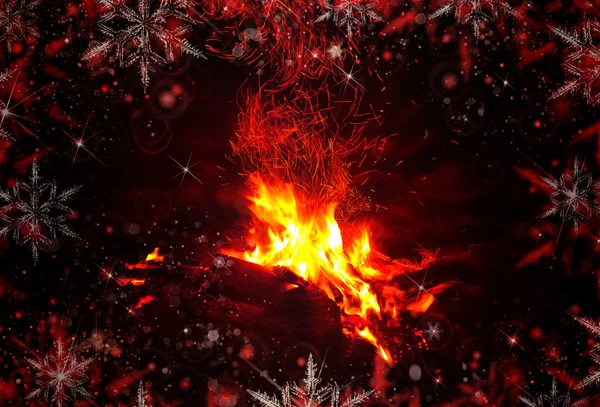 Streszczenie tło. Boże Narodzenie ognisko, kominek — Zdjęcie stockowe