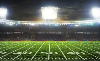 Güneşli bir günde spor ve konserler için stadyum boş