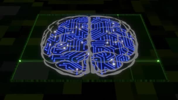 Circuiti elettronici cervello — Video Stock