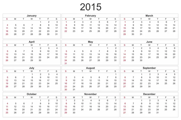 Calendário 2015 — Fotografia de Stock