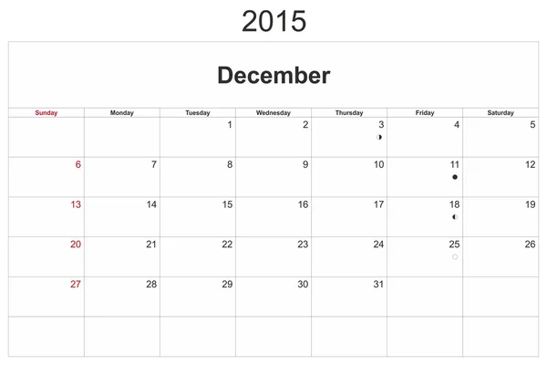 Calendario 2015 —  Fotos de Stock