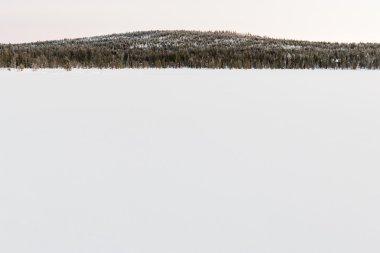 Kiruna Lapland İsveç'te kış manzarası