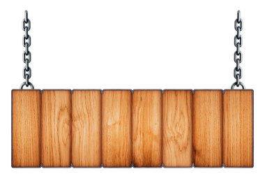 Zincirli ahşap tabela 3D çizim 