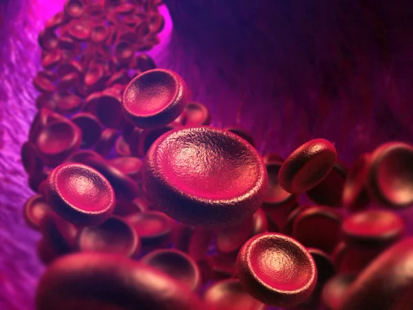 静脈3Dイラストの血液細胞 — ストック写真