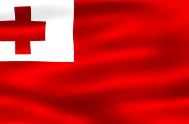 Kırmızı kumaş arkaplan sallayan Georgia bayrağı