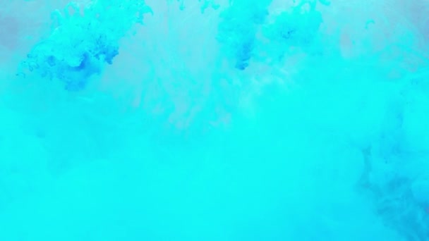 Abstract blue paint mixing in water texture Stock Video