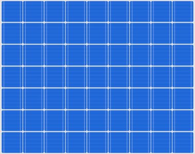 Gey arka planının üzerinde mavi güneş paneli deseni var. Temiz enerji, yenilenme enerjisi ve çevre için ideal