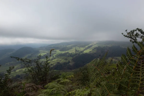 Paesaggio Andino Latinoamericano Con Nuvole Tempestose Catena Montuosa Verde Sullo — Foto Stock