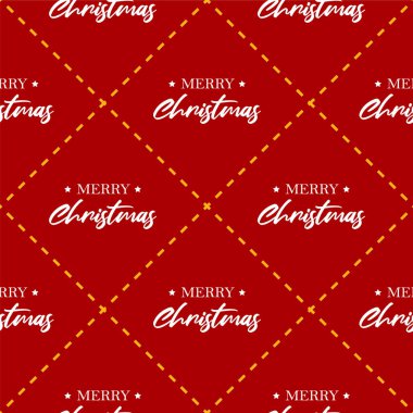 Beyaz noktalı deseni ve kırmızı arkaplanı olan güzel, mutlu, yazısız bir Noel deseni.