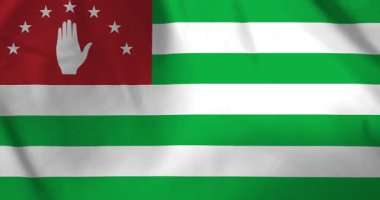 Rüzgâr arka plan döngüsü video animasyonu ile Abhazya bayrağı dalgalanıyor