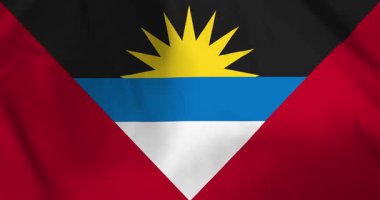 Antigua ve barbuda bayrağı rüzgarın arka plan döngüsü video animasyonu ile dalgalanıyor