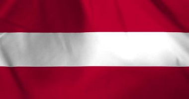 Avusturya bayrağı rüzgarın arka plan döngüsü video animasyonuyla dalgalanıyor