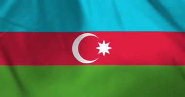 Azerbaycan bayrağı rüzgar arkaplan döngüsü video animasyonu ile dalgalanıyor