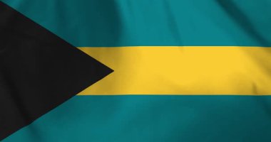 Bahama bayrağı rüzgarın arka plan döngüsü video animasyonuyla dalgalanıyor