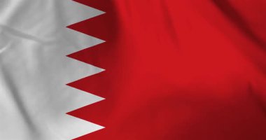Bahreyn bayrağı rüzgarın arka plan döngüsü video animasyonu ile dalgalanıyor
