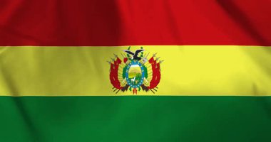 Rüzgâr arkaplan döngüsü video animasyonu ile dalgalanan Bolivya bayrağı