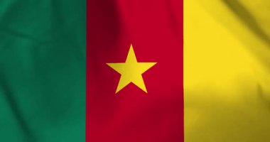 Rüzgar arkaplan döngüsü video animasyonu ile dalgalanan kamerun bayrağı