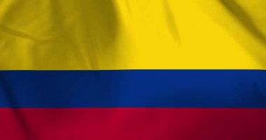 Kolombiya bayrağı rüzgarın arka planında sallanıyor video animasyonu