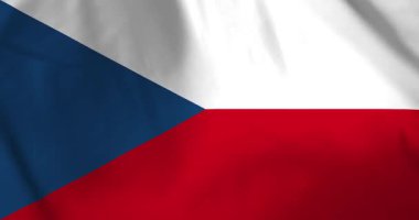 Czech cumhuriyet bayrağı rüzgarın arka plan döngüsü video animasyonu ile dalgalanıyor