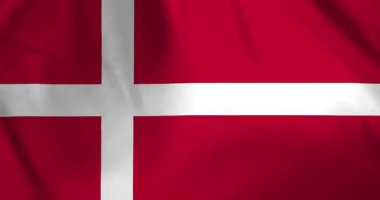 Rüzgâr arkaplan döngüsü video animasyonu ile sallanan Danimarka bayrağı