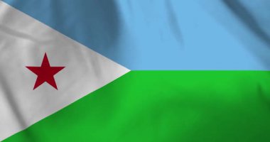 Cibuti bayrağı rüzgar arkaplan döngüsü video animasyonu ile dalgalanıyor
