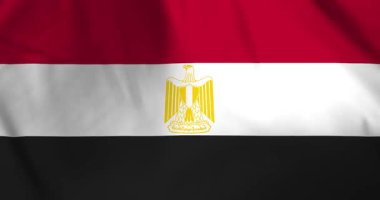 Rüzgâr arkaplan döngüsü video animasyonu ile dalgalanan Mısır bayrağı