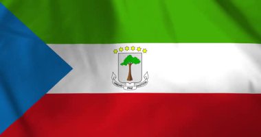 Ekvator Ginesi bayrağı rüzgarın arka plan döngüsü video animasyonu ile dalgalanıyor