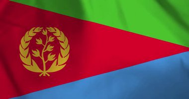 Rüzgar arkaplan döngüsü video animasyonu ile dalgalanan eritrea bayrağı