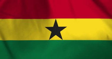 Rüzgâr arka planında sallanan Gana bayrağı video animasyonu