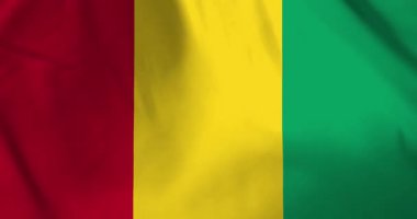 Rüzgâr arkaplan döngüsü video animasyonu ile dalgalanan Gine bayrağı