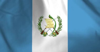 Guatemala bayrağı rüzgarın arka plan döngüsü video animasyonu ile dalgalanıyor